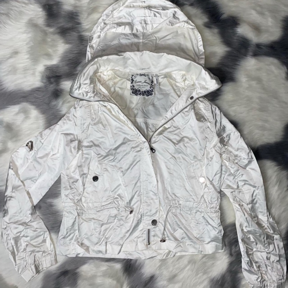 GUESS Vintage White Windbreaker Jacket